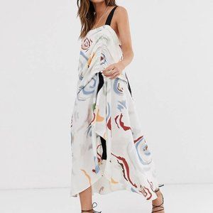ASOS DESIGN cross back maxi dress in abstract print